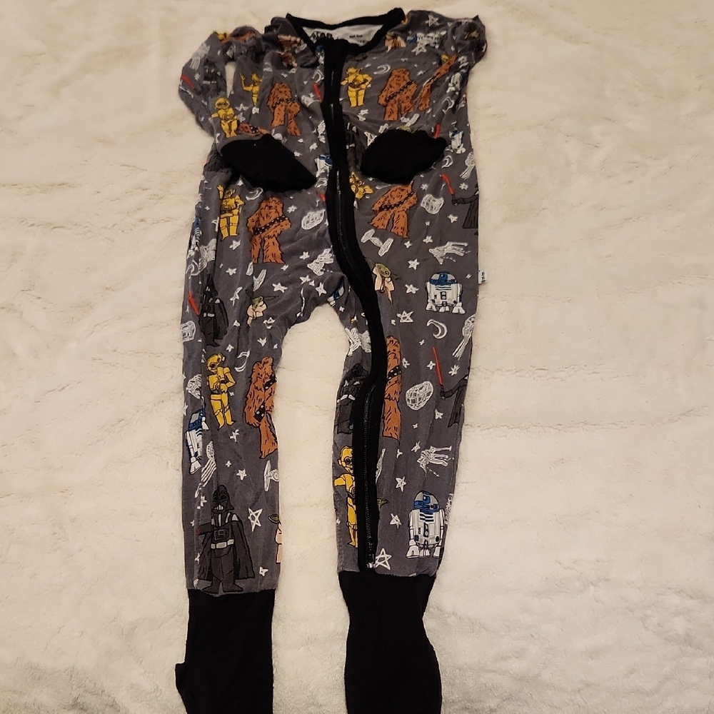 Little Sleepies Gray and Black Star Wars Footies